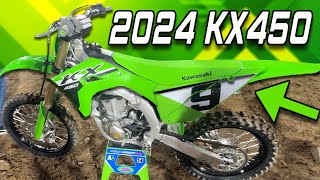 First Look At The NEW 2024 Kawasaki KX450 👀 [upl. by Anina]