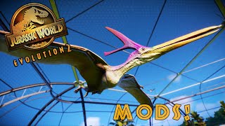 JWE2 Mods  3 Pterosaurs  Nyctosaurus Tupandactylus amp Rhamphorynchus  Jurassic World Evolution 2 [upl. by Nylinej]