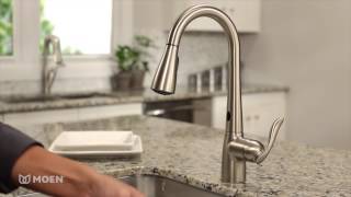 Moen Arbor with MotionSense One Handle High Arc Pulldown Kitchen Faucet 7594ERS [upl. by Nnaeilsel442]