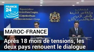 MarocFrance  après 18 mois de tensions les deux pays renouent le dialogue • FRANCE 24 [upl. by Kowatch]