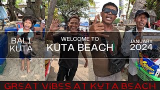 Bali Kuta Beach Walking Tour Bali Kuta Beach Morning Beach Walk [upl. by Sila138]