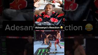 Adesanya’s reaction to call out😂 fyp ufc308 ufc israeladesanya sharabullet [upl. by Aynatan]