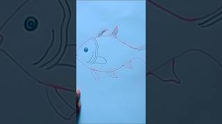 How to draw a fish art vidioartdrawingshorts [upl. by Naerb]