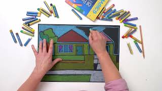 Howard Arkley Inspired Oil Pastel House Craft Idea For Australian Teachers Zart Art [upl. by Odnalro]