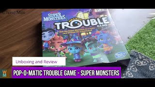 Pop O Matic Trouble game  Super Monsters  Unboxing and Review [upl. by Kurland]