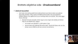 Straffrätt 2  Del 4  Orsakssamband adekvat kausalitet [upl. by Nhguavoj]