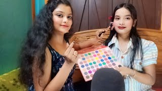 ASMR Doing My Sister Relaxing Face Makeup Roleplay 💄✨ [upl. by Sweatt]