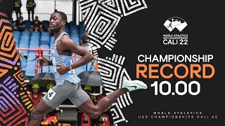 Letsile Tebogo SMASHES championship 100m record  World Athletics U20 Championships Cali 2022 [upl. by Ecnadnak]