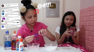 READING MY LITTLE SISTER HATE amp MEAN COMMENTS WHILE MAKING SLIME CHALLENGE  Aurea amp Alexa [upl. by Nivanod703]