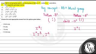 As per ABO blood grouping system the blood group of father is B mother is A and child is O [upl. by Obidiah]