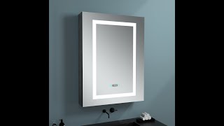 LED Mirror Medicine Cabinet Recessed or Surface Mount Lighted Mirror With Defogger [upl. by Lhary715]