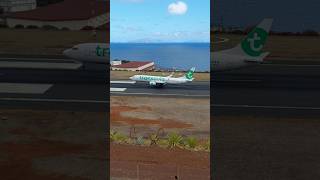 Transavia landing at Madeira Island Airport aviation planes [upl. by Sorilda612]