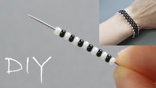 I WILL SHOW HOW TO MAKE a bracelet WITHOUT a clasp From beads [upl. by Mount37]