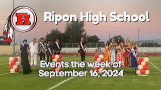 Ripon High Events the Week of September 16 2024 [upl. by Urina]