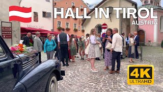 Hall in Tirol Austria  Walking Tour  Binaural sound  4K  Part 1 [upl. by Schargel]