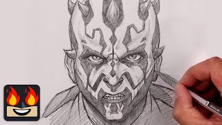 How To Draw Darth Maul  Star Wars Sketch Tutorial [upl. by Levina]