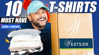 10 Best Must Have TShirts for Summer 🔥 Westside TShirt Haul Review 2024  ONE CHANCE [upl. by Lindsley]