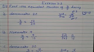 Class 6  Exercise 73  Q 4  Find the equivalent fraction of 35 having [upl. by Byrle]