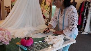 How to hem a wedding dress easily Tutorial [upl. by Bronwyn]