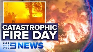 Terrifying bushfires ravage towns across NSW  Nine News Australia [upl. by Noremmac]