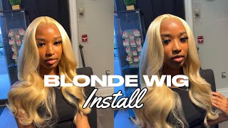 PERFECT BLACK GIRL BLONDE  PRE PLUCKED 613 FRONTAL WIG INSTALL Ft Yolissa Hair  DylanAmiliya [upl. by Ynej963]