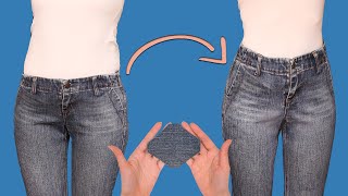 How to easily transform the low waist jeans to the high one  a sewing trick [upl. by Dituri]