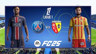 PSG vs Lens  Ligue 1 Mc Donalds 2425  2024 Full Match 4K  FC 25 [upl. by Ayanaj]