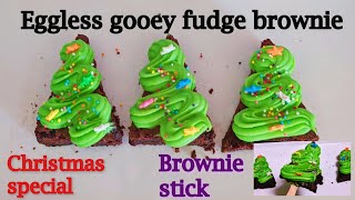 Christmas special brownie Brownie stickBrownie candyFudgy brownieegglessक्रिसमस स्पेशल ब्राउनी [upl. by Sivrat653]