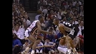 Dennis Rodmans Full Defensive amp Hustle Highlights vs Spurs Boards Blocks Charges Etc  1990 [upl. by Lingwood]