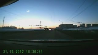 Russian meteor Amazing video of explosion as seen by drivers in Urals region [upl. by Satterlee794]