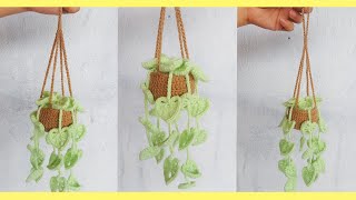 Crochet Monstera Plant Car Hanger  Hanging Monstera Plant Decor  subtitle [upl. by Erdnoed743]