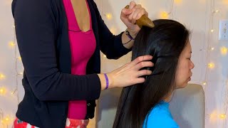 ASMR This Stimulating Scalp Massage w Pressure Point Tools Gives LUSCIOUS HAIR BRUSHING  CASCADE [upl. by Sidonius997]