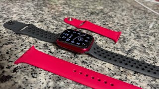 Apple Watch Series 7 Red with black Nike band [upl. by Nwad]