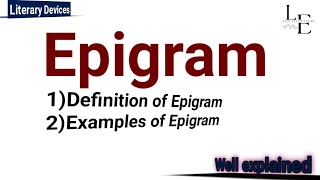 EpigramDefinitionExamplesConceptliterarydevices epigram [upl. by Anahsed722]