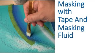 Masking on Canvas  Using Masking Tape and Masking Fluid [upl. by Winifred]