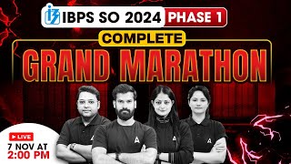 IBPS SO 2024  IBPS SO Phase 1 Grand Marathon  IBPS SO 2024 Preparation [upl. by Emlynn952]