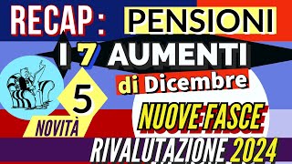 RECAP📌 PENSIONI 👉 5 NOVITÀ 2024 i 7 AUMENTI di DICEMBRE RIVALUTAZIONE 2024 CEDOLINO TREDICESIME [upl. by Marco]