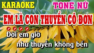 Em Là Con Thuyền Cô Đơn Karaoke Tone Nữ Beat Chuẩn  Linh Linh Karaoke [upl. by Machutte98]