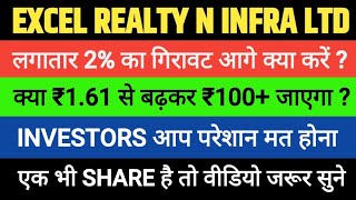 Excel Realty N Infra ltd Share latest News Today Target Analysis  Excel Share Hold or Sell [upl. by Adnahsam]