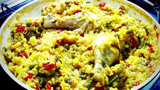 ARROZ CON POLLO🌶 🌽 facil y paso a paso🌶 🌽 RECETA 2018 [upl. by Ginny]