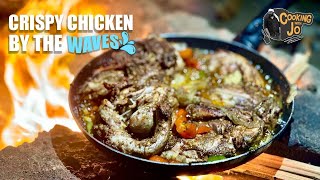 Crispiest Whole Fried ChickenOutdoor Cooking ASMR  Beach Vibe Azerbaijan Happiness Unlimited [upl. by Dennis817]