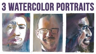 3 Ways to Paint Watercolor Portraits [upl. by Atteyek]