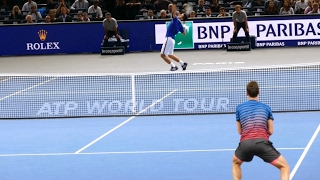 Novak Djokovic vs Thomas Berdych  Court level view [upl. by Nered3]