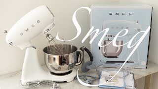 🤍 SMEG Stand Mixer White UNBOXING 🤍 스메그 반죽기 언박싱 [upl. by Amadeus]