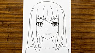 How to draw anime girl  How to draw for beginners Cute anime drawing tutorial  Anime drawing [upl. by Madelena]