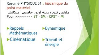 Physique S1 Cinématique du point matériel 1 Introduction [upl. by Naret881]