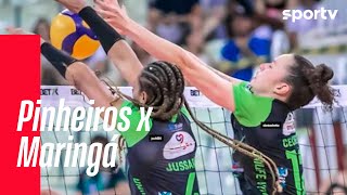 PINHEIROS 0 X 3 MARINGÁ  MELHORES MOMENTOS  SUPERLIGA FEMININA DE VÔLEI 20232024  sportv [upl. by Eelahc]