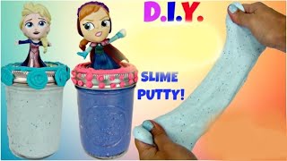 Making DIY Frozen Glitter Slime with Princess Anna amp Elsa [upl. by Olethea93]