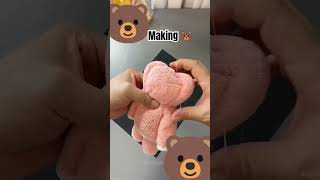 Making bear with towel diy artandcraft cutediy flairme FlairMe fyp shorts bear craftee [upl. by Yeblehs]