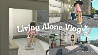 🌷Cleaning cafe and unpacking Cafe Update☕🌷Nyc Vlog Bloxburg Rp [upl. by Hcone]